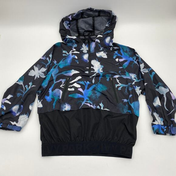 IVY PARK Jacket Clouded Floral Oversized Hooded Windbreaker Women's Sz S - Picture 1 of 10